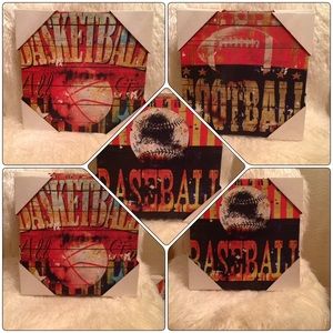 Sports Canvas Wall Art Basketball Baseball Footbal